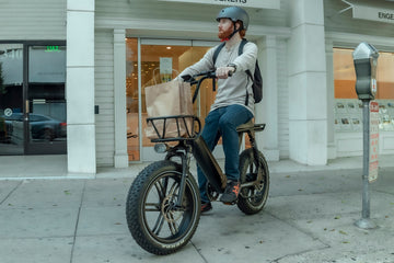 A man with Moped-Style Electric Bike